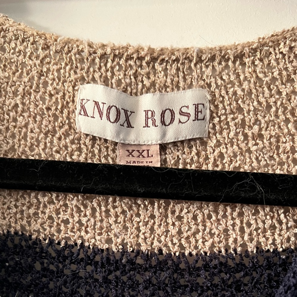 Knox Rose Neutral Striped Sweater